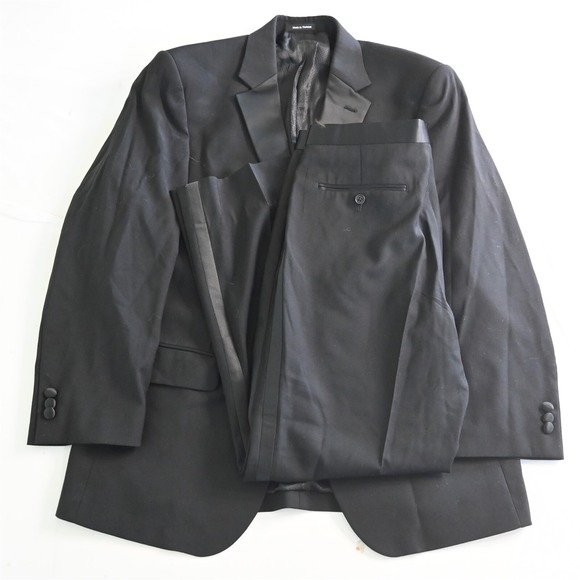 Pronto Uomo 42R‎ 34x28 Black Wool Mens Suit Tux Tuxedo
